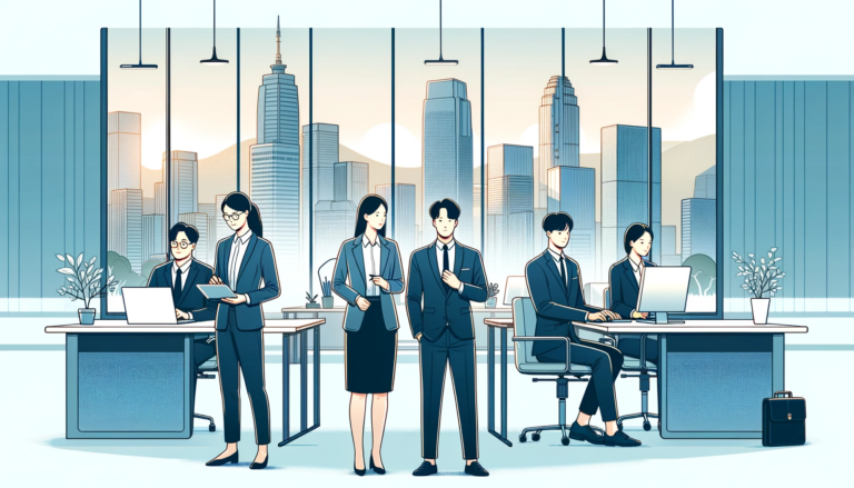 A modern and professional South Korean workplace